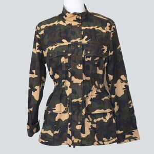 Gap 100 % Cotton Camo GAP Military Jacket Green/Brown Size M